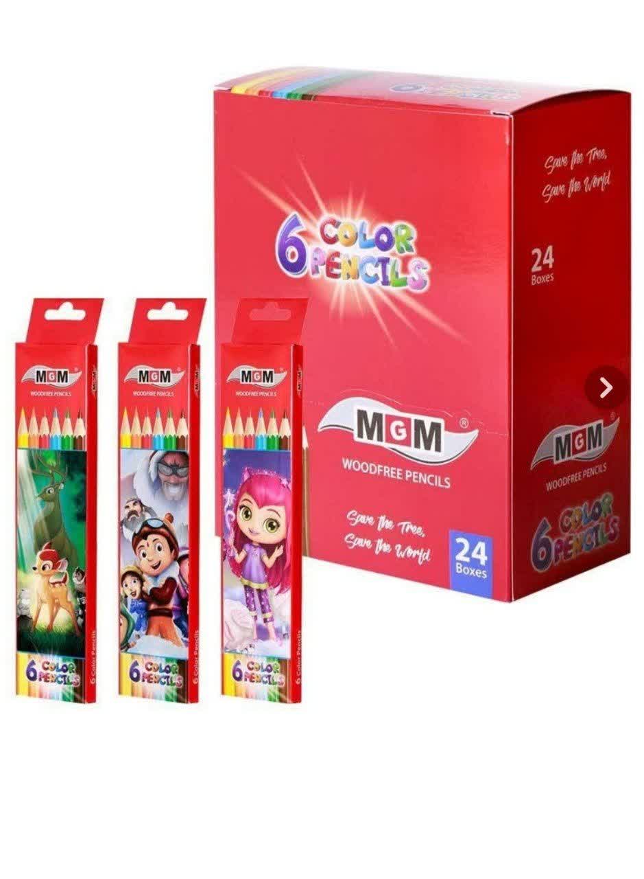 مداد رنگی کارتونی 6رنگmgm